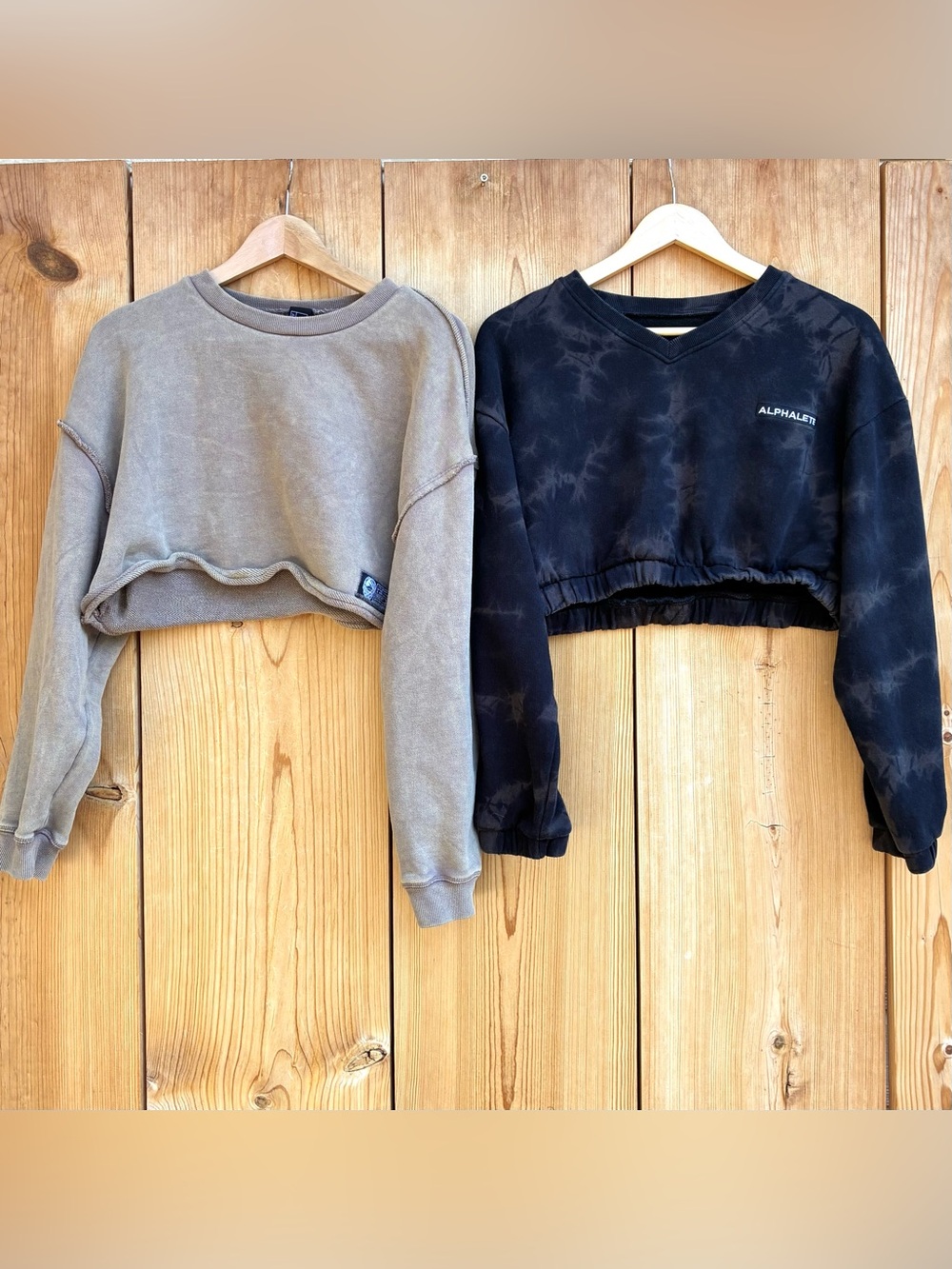 Bundle of 2 Alphalete Cropped Terry Sweatshirts Sz Medium